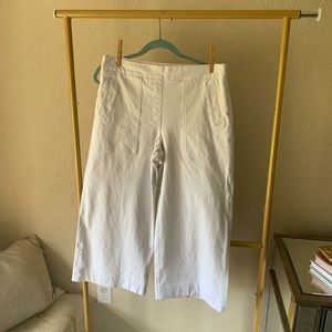 Spanx white wide leg crop pant size large